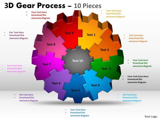 Strategic Management 3d Gear Process 10 Pieces Business Diagram Strategic Management 3d Gear Process 10 Pieces Business Diagram