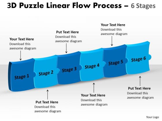 Strategic Management 3d Puzzle Linear Flow Process 6 Stages Sales Diagram Strategic Management 3d Puzzle Linear Flow Process 6 Stages Sales Diagram