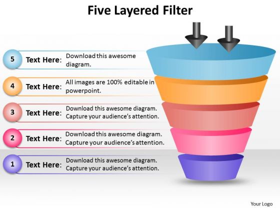 Strategic Management 5 Layered Filter Process Diagram Sales Diagram