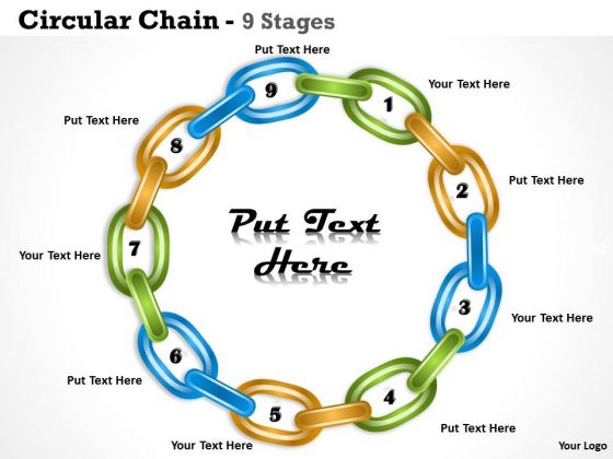 Strategic Management Circular Chain 9 Stages Business Diagram