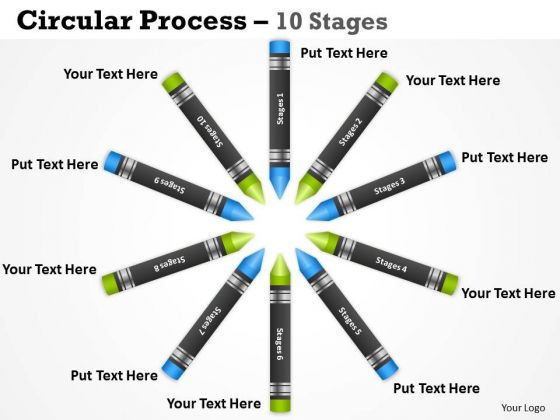 Strategic Management Circular Process 10 Stages Sales Diagram