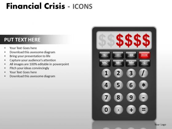 Strategic Management Financial Crisis Icons Business Cycle Diagram