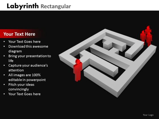 Strategic Management Labyrinth Rectangular Business Diagram