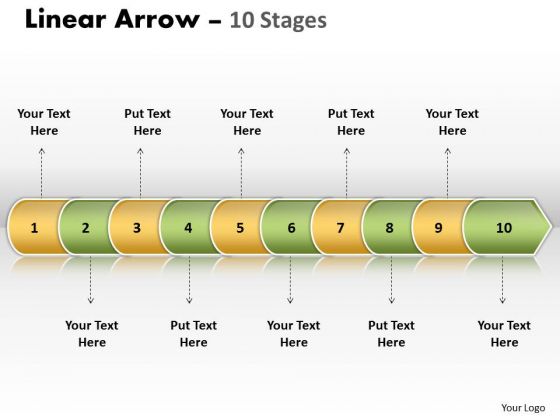 Strategic Management Linear Arrow 10 Stages Business Diagram