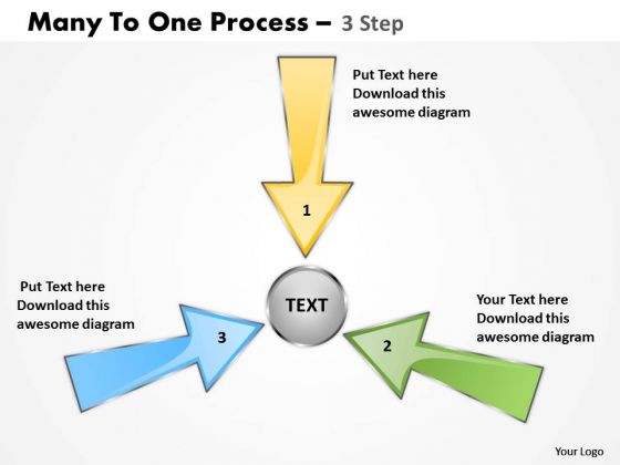 Strategic Management Many To One Process 3 Step 5 Business Diagram