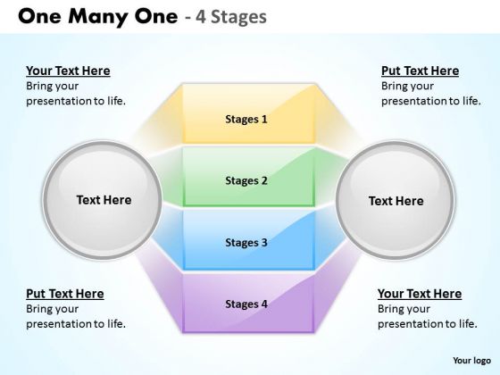 Strategic Management One Many One Stages Sales Diagram