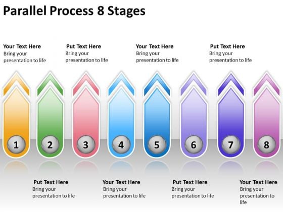 Strategic Management Parallel Process 8 Stages Sales Diagram