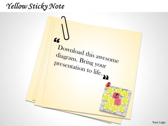 Strategic Management Yellow Sticky Note With Quotes Marketing Diagram