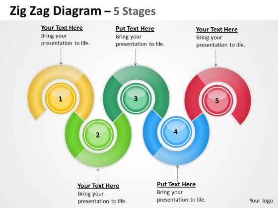 Strategic Management Zig Zag Diagram 5 Stages Consulting Diagram