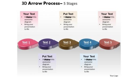 Strategy Diagram 3d Circle Arrow 5 Stages 4 Business Diagram