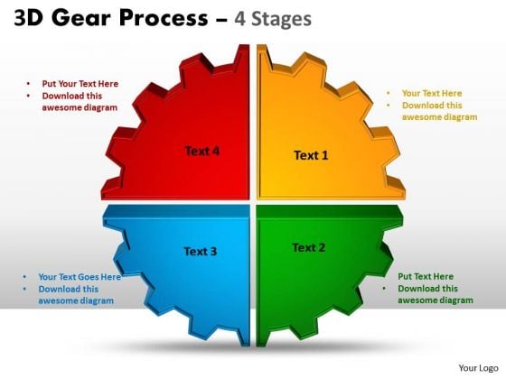 Strategy Diagram 3d Gear Stages Style Sales Diagram