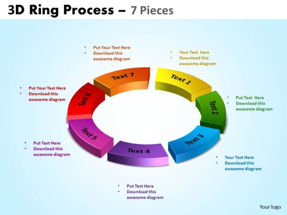 Strategy Diagram 3d Ring Process 7 Pieces Business Cycle Diagram