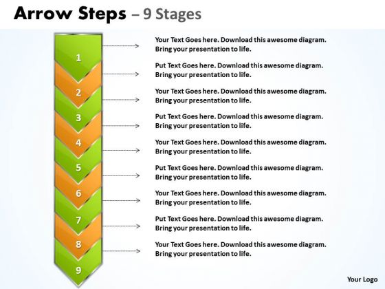 Strategy Diagram Arrow 9 Stages Business Diagram Strategy Diagram Arrow 9 Stages Business Diagram