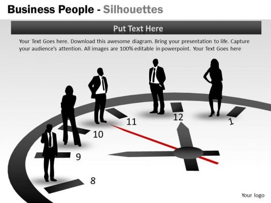 Strategy Diagram Business People Silhouettes Business Framework Model