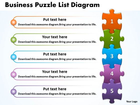 Strategy Diagram Business Puzzle List Diagarm Business Diagram