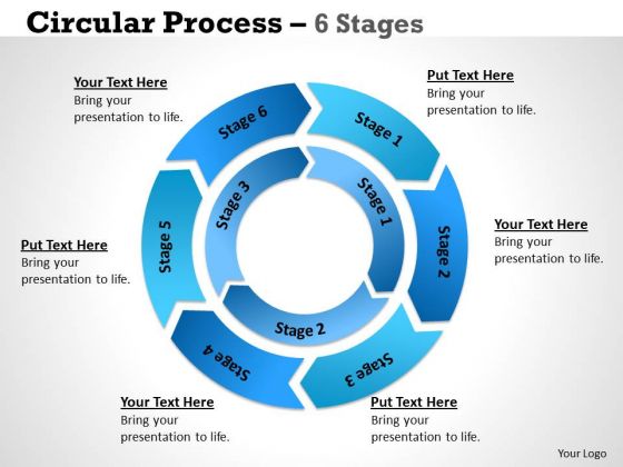 Strategy Diagram Circular Process 6 Stages 4 Sales Diagram