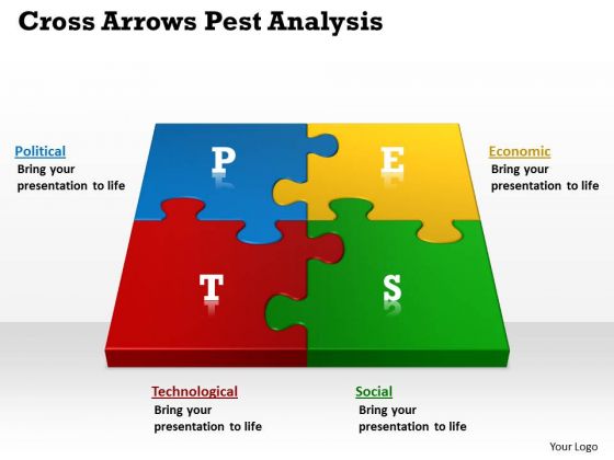 Strategy Diagram Cross Arrows Pest Analysis Strategic Management