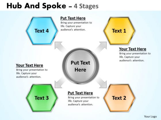 Strategy Diagram Hub And Spoke 4 Stages Sales Diagram