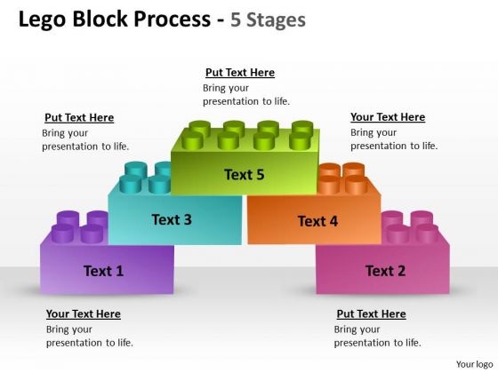 Strategy Diagram Lego Block Process 5 Stages Business Diagram