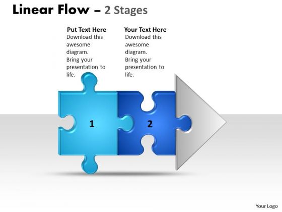 Strategy Diagram Linear Flow 2 Stages Business Cycle Diagram