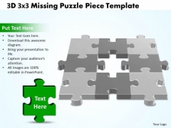 Business Cycle Diagram 3d 3x3 Missing Puzzle Piece Business Diagram