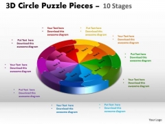 Business Cycle Diagram 3d Circle Puzzle Diagram 10 Stages Slide Layout Sales Diagram