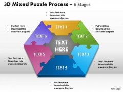 Business Cycle Diagram 3d Mixed Puzzle Process Business Diagram