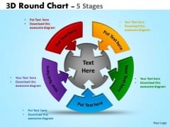 Business Cycle Diagram 3d Round Chart 5 Stages Diagram Business Diagram