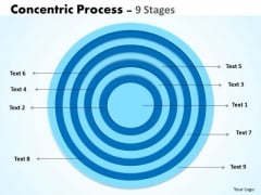 Business Cycle Diagram Concentric Process 9 Stages Sales Diagram