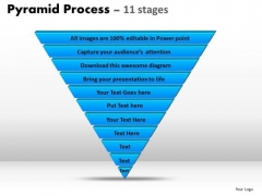 Business Diagram 11 Staged Inverse Pyramid For Business Sales Diagram Business Diagram 11 Staged Inverse Pyramid For Business Sales Diagram