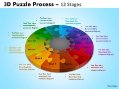 Business Diagram 3d Puzzle Process Diagram 12 Stages Business Cycle Diagram