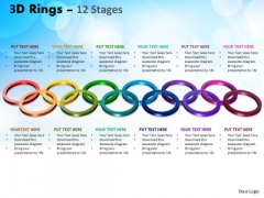 Business Diagram 3d Rings 12 Stages Sales Diagram