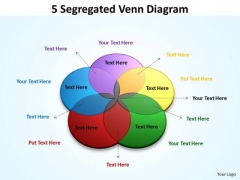 Business Diagram 5 Segregated Venn Diagram Marketing Diagram