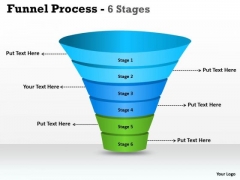 Business Diagram 6 Steps Of Business Process Funnel Diagram Sales Diagram