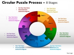 Business Diagram 8 Components Circular Puzzle Process Strategy Diagram