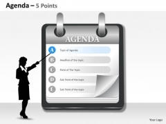 Business Diagram Agenda 5 Points Strategy Diagram