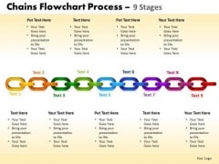 Business Diagram Chains Flowchart Process Diagram 9 Stages Sales Diagram