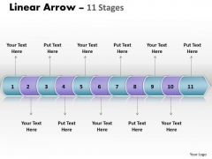 Business Diagram Linear Arrow 11 Stages Marketing Diagram