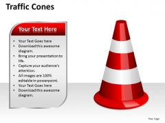 Business Diagram Traffic Cones Strategic Management