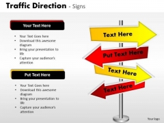 Business Diagram Traffic Direction Signs Business Finance Strategy Development