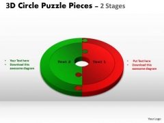 Business Finance Strategy Development 3d Circle Puzzle Diagram 2 Stages Business Diagram