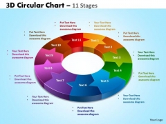 Business Finance Strategy Development 3d Circular Chart 11 Stages Business Diagram