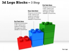 Business Finance Strategy Development 3d Lego Blocks 3 Step Business Cycle Diagram