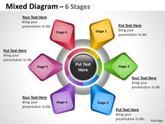 Business Finance Strategy Development Mixed Diagram With 6 Stages Sales Diagram