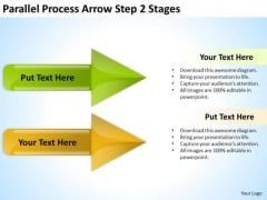 Business Finance Strategy Development Parallel Process Arrow Step 2 Stages Business Diagram