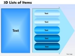 Business Framework Model 3d Lists Of Items 5 Design Sales Diagram Business Framework Model 3d Lists Of Items 5 Design Sales Diagram