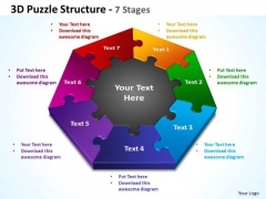Business Framework Model 3d Puzzle Structure 7 Stages Strategy Diagram