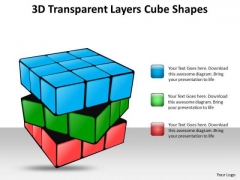Business Framework Model 3d Transparent Layers Cube Shapes Consulting Diagram