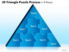 Business Framework Model 3d Triangle Puzzle Process 8 Pieces Sales Diagram