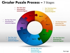 Business Framework Model 7 Components Diagram Circular Puzzle Process Sales Diagram